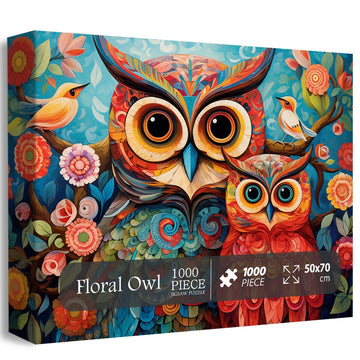 Chouette florale puzzle 1000 pièces